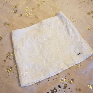 NWT Hollister Medium White Sequin Mini Skirt